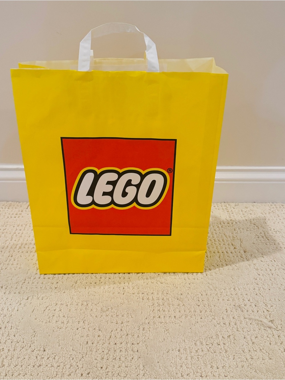 LEGO Logo Yellow Red White Paper Gift Bag All Occasions 16"x13"x5" Empty